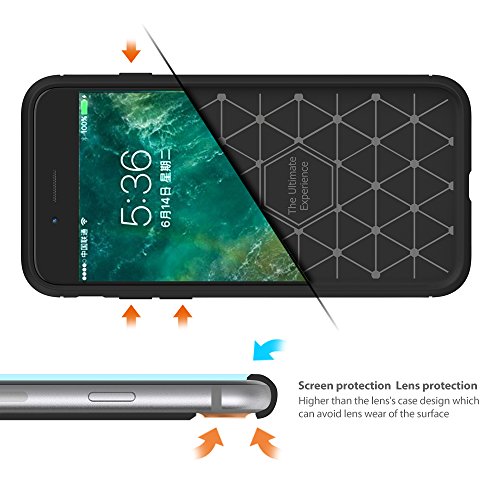 Iphone 7 Hülle Case, Elekin Soft-Flex Capsule Premium Schwarz TPU Handyhülle Schutzhülle Schmaler Telefonschutz für das Iphone 7 – Schwarz - 4