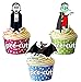 Produktbild vorgeschnittenen Halloween Vampire Party Mix essbare Cupcake Topper/Kuchen Dekorationen (36 Stück)