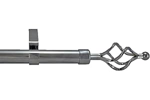 YOUR HOME ONLINE 28mm Diameter Extendable Eyelet Metal Curtain Pole Metal twist Finials Polished Chrome, Antique Brass & Brushed Chrome (Polished Chrome, 2-3m Extendable)