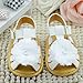 DEHANG Sumer Sandals Toddler Baby Girls Flower Leather Sandal Shoes White 6-9 Month