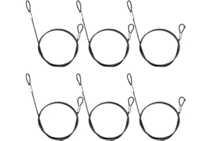 GORGECRAFT 6 câble Métallique en Acier Inoxydable à Double Boucle de 60cm Sangle de Sécurité Noire Câble de Sécurité en Plastique Recouvert de Fer Câble de Verrouillage de Bagages pour Chaîne