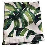 LIOOBO Housse de Protection pour Machine à Laver Réfrigérateur Universel Charge Avant Chargement par Le Haut avec Poches Lave-Linge Sèche-Linge Étanche Motif Feuille de Palmier Vert 55 x 130cm