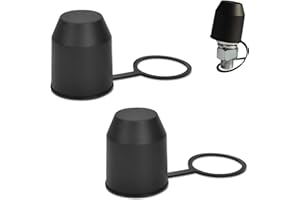 MagiSel 2 Pièces Cache Boule Attelage Voiture, Cache Poussière pour Boule D'attelage de Remorque, avec Anneau D'arrêt, Étanche à la Poussière et à l'eau, pour Camping Car, Voiture, Remorque (Noir)