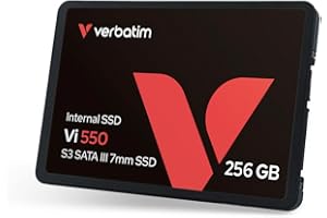 VERBATIM Vi550 S3 SSD - SSD interne 256GB - Solid State Drive - 2.5'' interface SATA III - disque dur interne SSD technologie 3D NAND - SSD 256GB haute performance - 520MB/s - noir