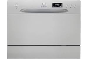 Electrolux Serie 600 Mini Lavastoviglie da Tavolo, 55 cm, ESF2400OS, Libera Installazione, Capacità 6 Coperti, 6 Programmi di Lavaggio, 438x550x500 mm, Argento