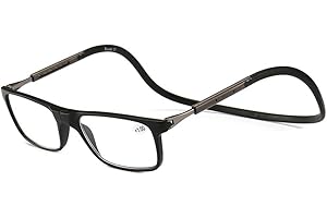 KOKOBIN Okulary do czytania, regulowane i magnetyczne, dla mężczyzn i kobiet, czarny, +2.0 Dioptrien (1er Pack)