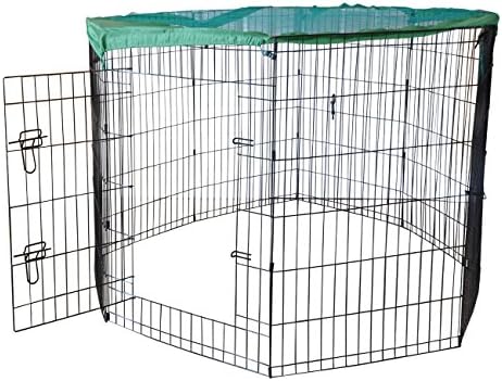 Cool Runners Wire X Pen with Sun/Rain Security Cover and Gate (48-Inchs High x 24-Inchs Wide Per Secti