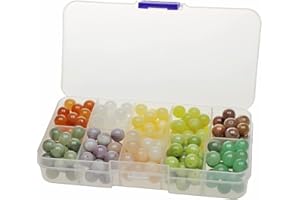 MJDCB 200pcs 8mm Stone Beads Kit Round Loose Gemstone Aventurine Jade Beads for Bracelet Necklace Earrings Jewelry Making