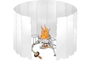 Sagafly 16 Placas Parabrisas Plegable para Camping Cocina Estufa de Gas Escudo Protectora Paravientos de Aluminio para Pantalla de Viento Cortavientos al Aire Libre Camping Estufa Parabrisas