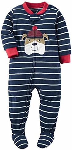 Carters Little Boys Printed Footed 1 Piece Fleece Zip-Up Sleepwear Pajamas -  - 