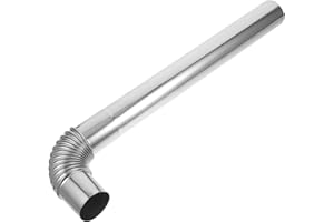 Happyyami 1 Set Thicken Stove Pipe Chimney Flue Stainless Steel Extension Elbow Chimney Metal Heating Stove Flue Exhaust Pipe for Outdoor Wood Stove Fireplace Accessories