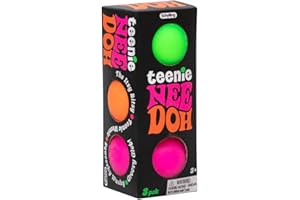 Schylling Teenie Nee Doh Pack of 3 Stress Balls - Micro NeeDoh ball Fidget Toy to De Stress & Relieve Anxiety, Non-Toxic Dough Material