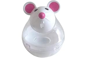 CRICTEQLEAP Jouet pour chat, chaton, souris en forme de distributeur de friandises, distributeur de nourriture, jouet à mâcher – Beige