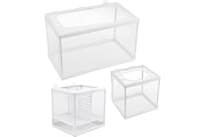 CHENKEE Boîtes D'élevage D'aquarium, Filet d'élevage de Poissons Double Couche Filet D'élevage Aquarium Boîtes D'élevage de Poissons avec Ventouses pour Aquarium Poisson Réservoir (Blanc)