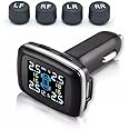 XPR3SS TPMS External Sensor with USB Charging Port Wireless Cigarette Plug Charger Car Tire Pressure Monitoring System Car Tyre Pressure Monitor Tool