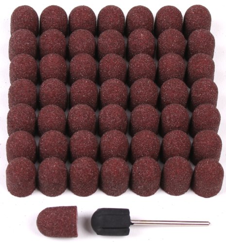 50 Schleifkappen 13mm + 1 Gummiträger
