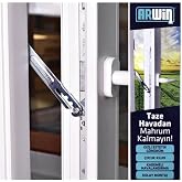 EYMEN YAPI Arwin Sağ A&ccedil;ılım Pencere Kademeli Havalandırma Kolu, PVC Kilidi, Metalik