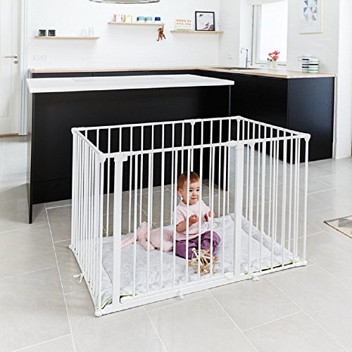 BabyDan Square Park-a-Kid Play Pen White with Urban Play Mat