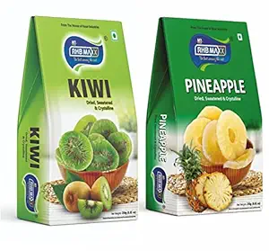Purvi Dry Fruits - Dried Kiwi & Pineapple Combo Pack as Healthy Snacks for Kids and Adults (Kiwi 250gms & Pineapple 250gms)