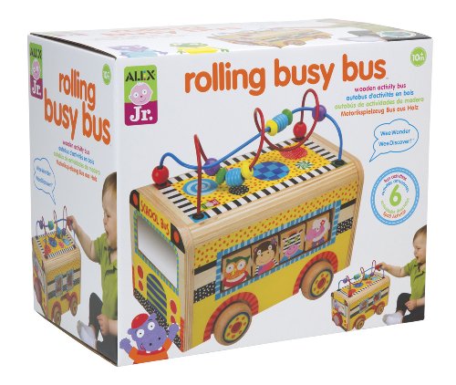 Alex Toys Jr. Rolling Busy Bus Baby Wooden Developmental Toy