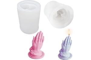 BAANFLY 3D Praying Hand Candle Mould Silicone Epoxy Casting Resin Moulds Christmas Decor Be Thankful Prayer Hands for Blessing Peace Mold Wax Soap Making Molds for Home Decoration Handmade Xmas Gift Craft DIY
