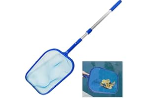 CIHELY Chiely Professional Pool Leaf Skimmer Swimming Pool Leaf Skimmer Net with Adjustable 4 Foot Telescopic Pole for Pools, Hot Tubs, Spas, Ponds, Fountains