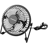 Ventilatore USB da Tavolino con Lame Aggiornati, Mini USB Ventilatore Portatile Metallo, Ventilatore Angolo Regolabile, Ventilatore da Tavolo, Ventola Silenziosa, Ventilatore Personale, Ventilatore Piccolo, Robusto Portatile con Rotazione 360° e Alimentato via USB, Ideale per Notebook, Computer, PC, Caricabatterie Portatile per Casa, Ufficio, Outdoor e Molto Altro (4 Pollici, Nero)