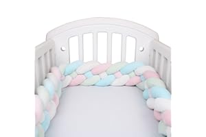 JIcloun 4 Hilos Cuna Parachoques Trenzados, Cama Serpiente Anudada Cojines Infantiles Habitacion Chichoneras Cuna Trenza Protector Guardería Almohada Trenzado del Dormitorio,A16,2M
