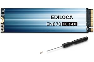 Ediloca EN870 SSD 1TB PCIe Gen4, NVMe M.2 2280, fino a 7450 MB/s, cache SLC dinamica, Unità a stato solido interne, compatibile con PS5 e PC