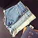 Produktbild Landsell Perfekte Qualität Joker Grate Hosen Blau Denim Jean Shorts zerreißen Säumen Hotpants L & Weiß, blau, M & Light Blue