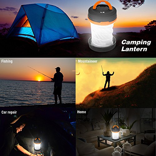 LE Laterne Zusammenklappbare led Taschenlampe mini LED Notfallleuchte 3 Helligkeiten Aussenleuchte für Camping Outdoor Wandern Angeln Abenteuer Campinglampe Ausfälle (1 er) - 6