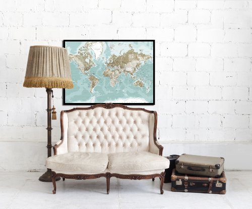 Incado Map Design 1-Piece Pin Board World Map Classic Winther