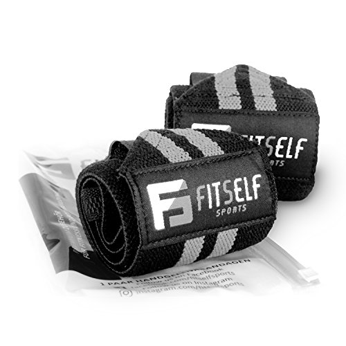 Handgelenkbandage Premium Qualität (2er Set) – Wrist Wraps 45 cm – Profi Bandagen für Fitness, Kraftsport, Bodybuilding & Crossfit Training – Hochwertige Handgelenkstütze- 2 Jahre Gewährleistung - 6