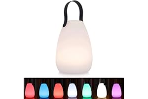 ‎UUFFOO Akku Outdoor Lampe Tragbare Mehrfarbiges LED wiederaufladbare Tischleuchte Wasserdichtes kabelloses wiederaufladbares dimmbares Außen Tischleuchte für Tisch Bar Terrasse ostern dekoration Glatt