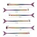 EUIRISTORE 6 Pcs Small Eyeshadow Brushes Eyebrow Eyeliner Brushes Set Mermaid Handle Cosmetic Tools