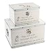 SET OF 2 STORAGE CASE BOYS BABY KEEPSAKE CHRISTENING GIFT TRUNK CHEST MEMORIES