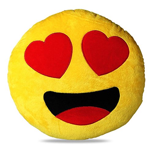 Plüsch-Kissen "Heart Emotion" Smiley Emoji Emoticon Kuschelkissen Valentinstag 30 cm
