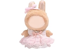 JAWUZ Vestiti per bambole da 17 cm, gonna in tulle rosa per bambole labubu da 17 cm, ragazzi e ragazze per i migliori regali (senza bambola)