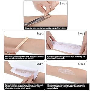 200 Pieces Waxing Strip Non-Woven Wax Strip Hair Removal Wax Strips and 200 Pieces Wax Applicator Sticks - Image 4