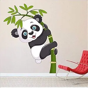Wow Interiors PVC Panda Tree Kids Room Wall Sticker, Animal, Pack of 1