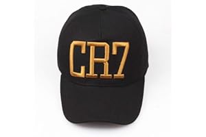 SNNER Unisexe CR7 Imprimer Footbal Chapeau Casual Pare-Soleil De Soccer Casquettes Snapback Réglable Pour Femmes Homme (Noir)