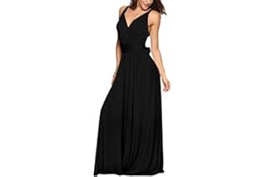 EMMA Damska sukienka koktajlowa z dekoltem w serek z falbankami, z odsłoniętymi plecami, długa