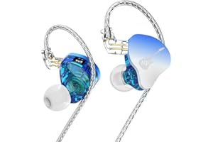 EZ EAR ND DD3 HiFi In Ear Monitores Dual Dynamic Drivers In-Ear Earphones IEM 4 Estilos de Sonido Ajustables con 2 Pin Cable de diseño Desmontable para Cantante Bajista (Azul, sin micrófono)