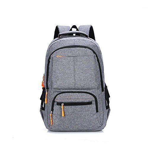 Laptop Backpack computer Business Shoulder Travel Notebook Canvas Student Waterproof bag Leisure   light grey