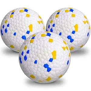 Dog Ball Toy, Interactive Dog Toys for Medium Large Dogs Aggressive chewers, Exercise Ball Toys for Training Dog, Molar Toys Chew Balls(Blue & Yellow, 3 PCs)