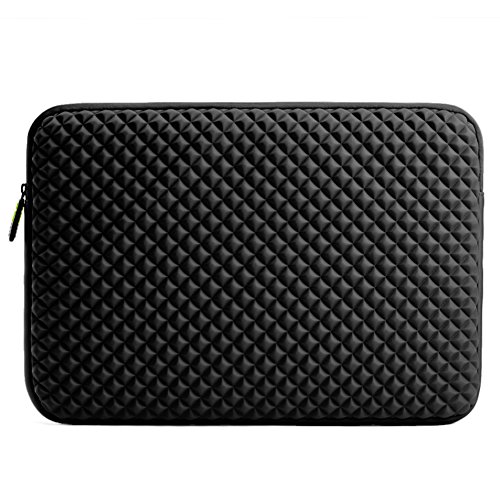 Laptophülle 17.3 Zoll, Evecase Universal Neopren Anti-Schock Laptop Schutzhülle mit Rautenmuster / Diamant-Muster Schaumpolsterung für bis 17.3 Zoll Laptops Tablets Macbooks Notebooks Chromebook – Schwarz - 2
