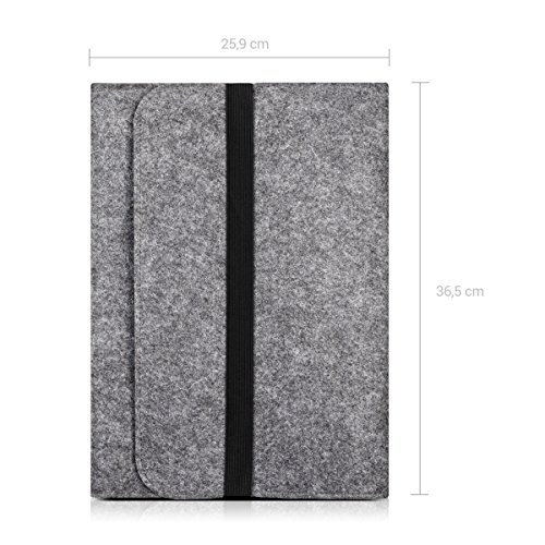 kwmobile Laptoptasche Filz Sleeve für 12,5″ 13″ 13,3″ Laptop / Ultrabook – Notebook Tasche Schutzhülle Laptop Case Hülle in Grau mit Innentaschen Innenmaße: ca. 34,5 x 26 cm - 2