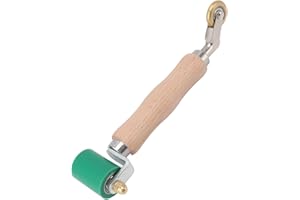 TOWEBOORY Profi Andrückrolle, Doppelkopf Nahtroller, 2 IN 1 Andrückwalze Rollen 40mm Silikon Andrückrolle 6mm Messing Bodenecke Nahtroller für Roofing PVC TPO Schweißwerkzeug und Klebenaht(Grün)