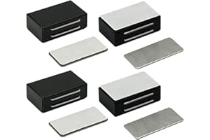 LOCKIMO Calamita Chiusura Porta, Chiusura Magnetica Porta Forte Chiusure Magnetiche per Ante Cucina Mobili Magnete Porta Chiusura per Cassetti Magneti Armadio Chiusure (4 pezzi, Nero)