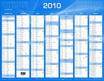 QUO VADIS - 1 Calendrier de Banque Bleu - Année 2018 - 55x40.5 cm carton rigide